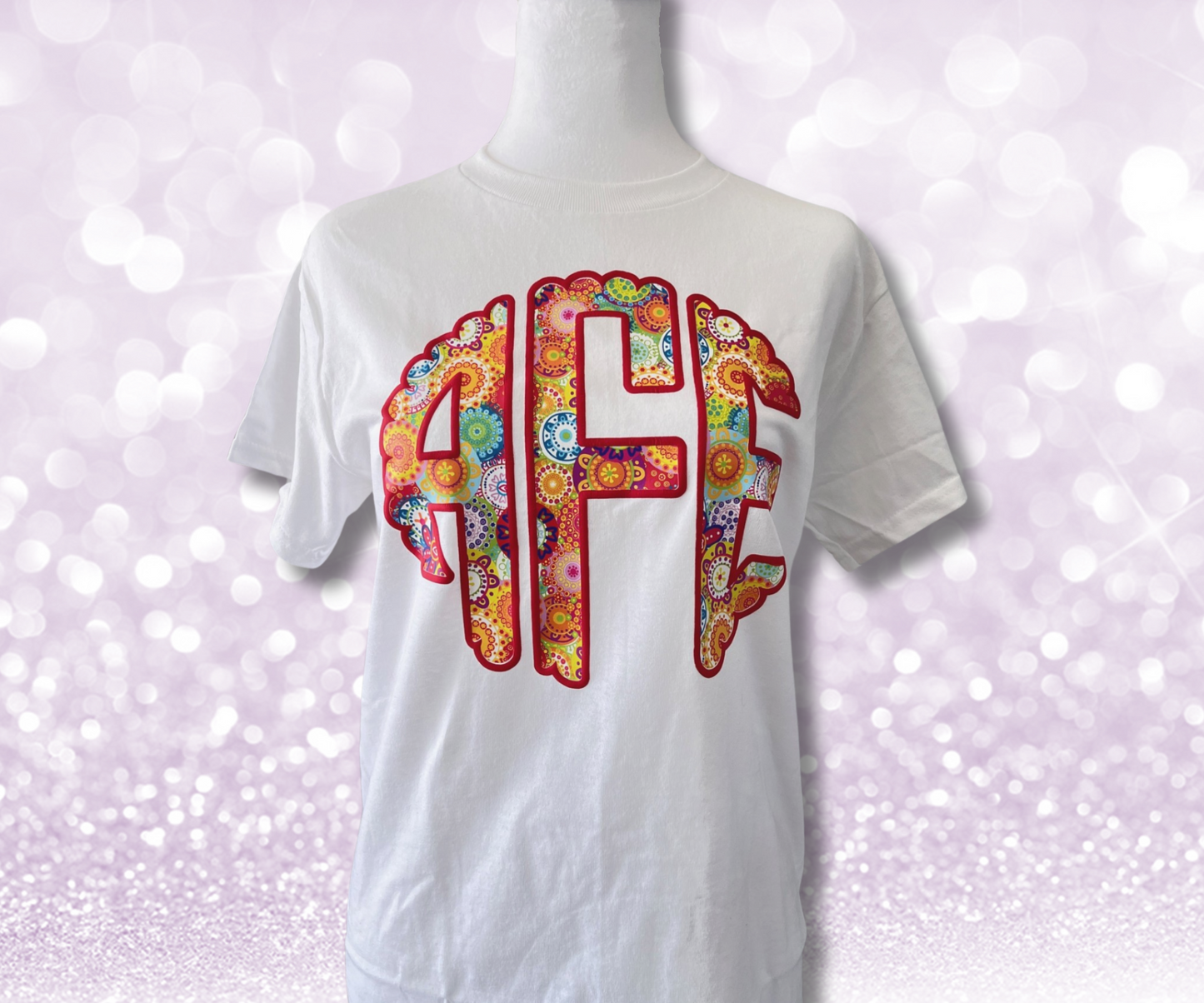 Custom Initial Shirt with Colorful background