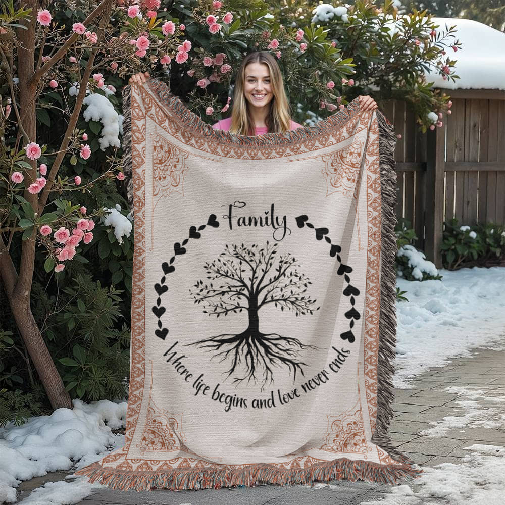 Family Roots, Celtic Tree Woven Blanket