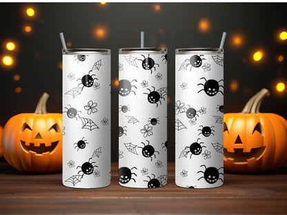 Glow in the Dark Tumbler with Whimssical Spiders