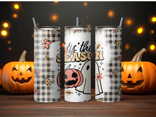 Its' the Season Tumbler with Pumpkin and Ghost