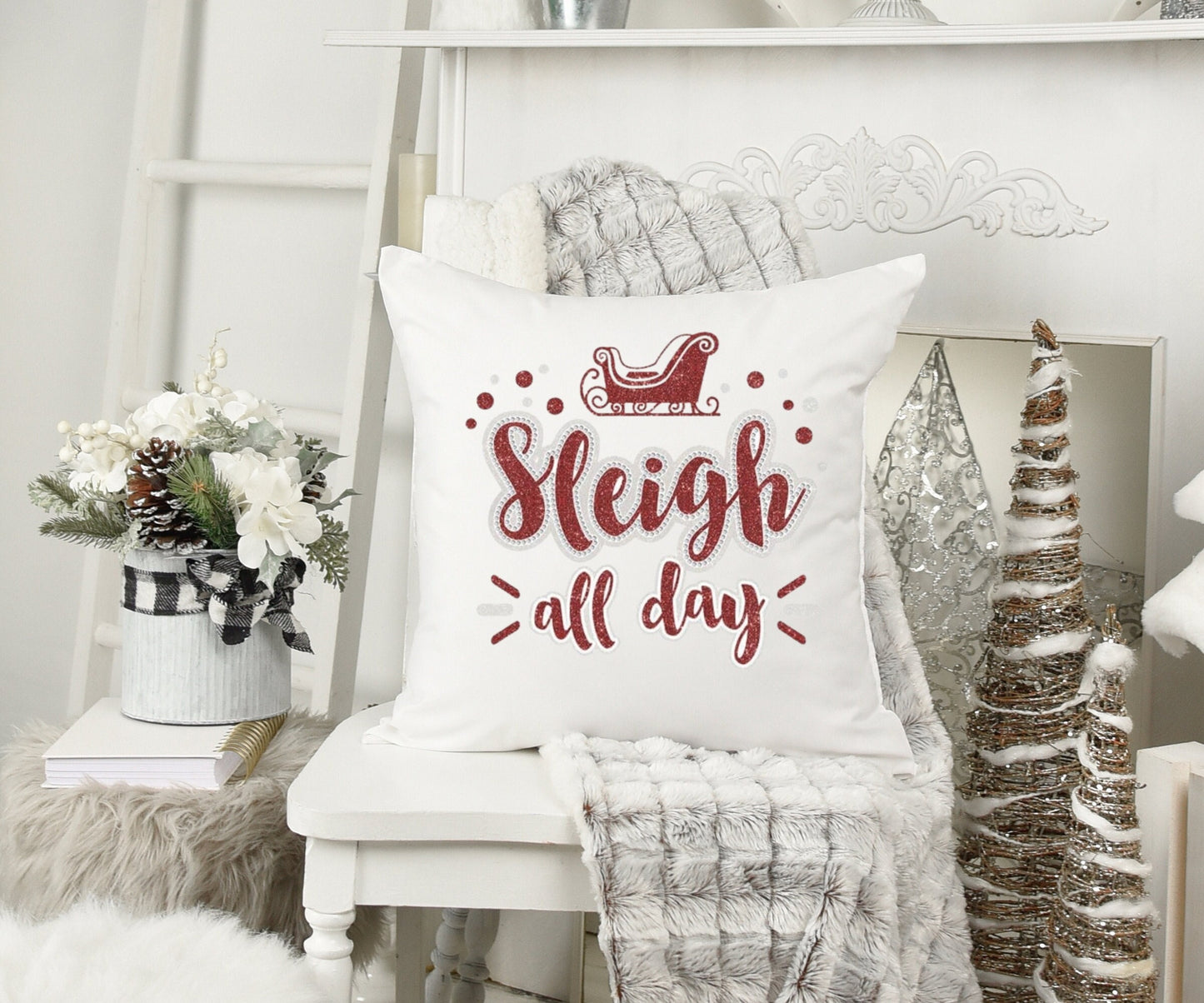 Sleigh All Day Pillow Cover