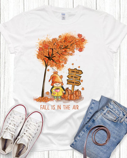 Fall In The Air with gnome and fall leaves