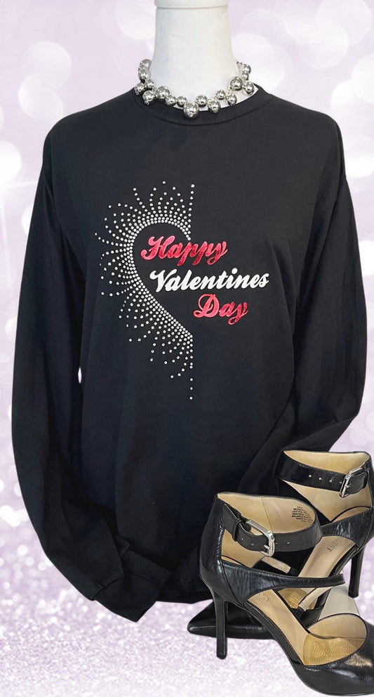 Happy Valentines Day with Rhinestones