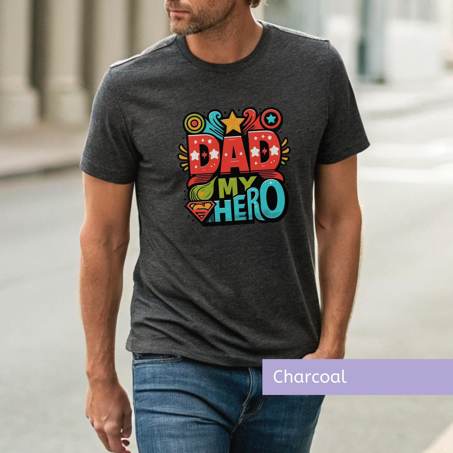 Superhero Dad Tshirt Premium Cotton Design Father Gift Collection Special Occasion Wear Blue Hero Shirt Multiple Size Options Perfect Birthday Present Comfortable Daily Use Quality Construction Superdad Theme Package New Father Gift