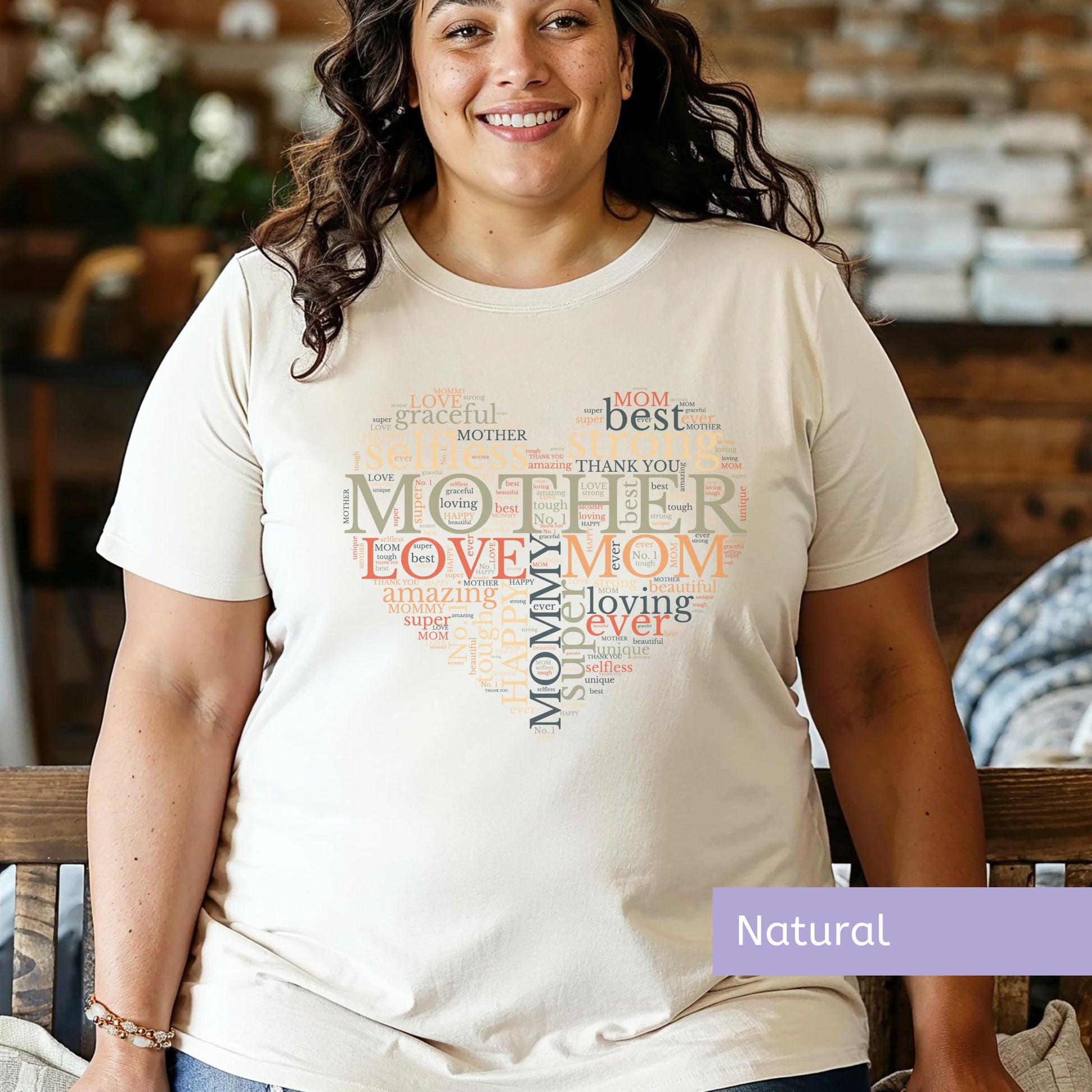 Gift for Mom Mom Birthday Gift Mothers Day Gift Plus Size Mom Shirt Mom Word Cloud Mother Love Shirt Mom Life Shirt New Mom Gift