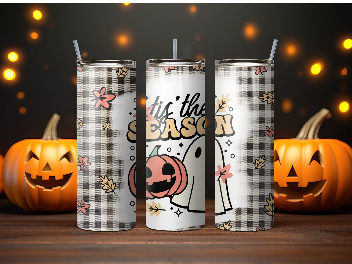 Tis' the Season Pumpkin and Ghost Tumbler